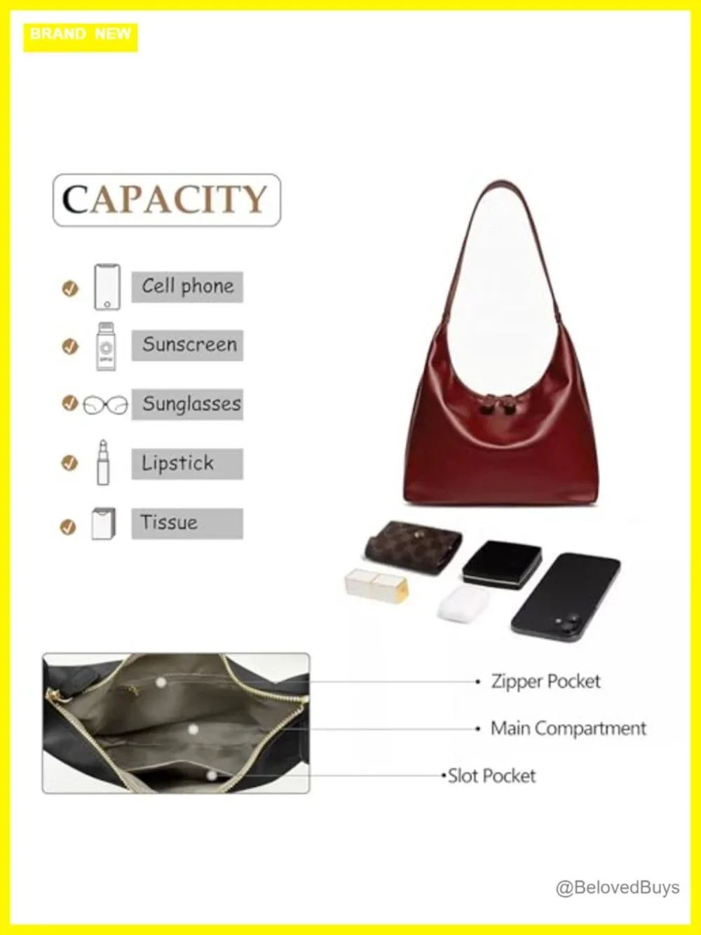 Small PU Leather Hobo Crossbody Shoulder Bag Double Zipper Tote Purse